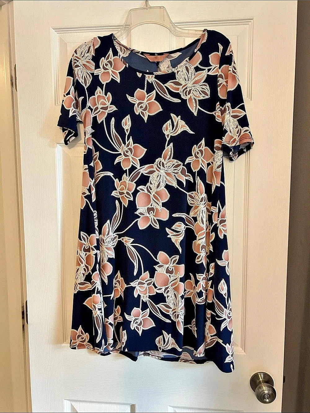 SLS Floral Mini Dress in Blue & Pink Size Large Like New